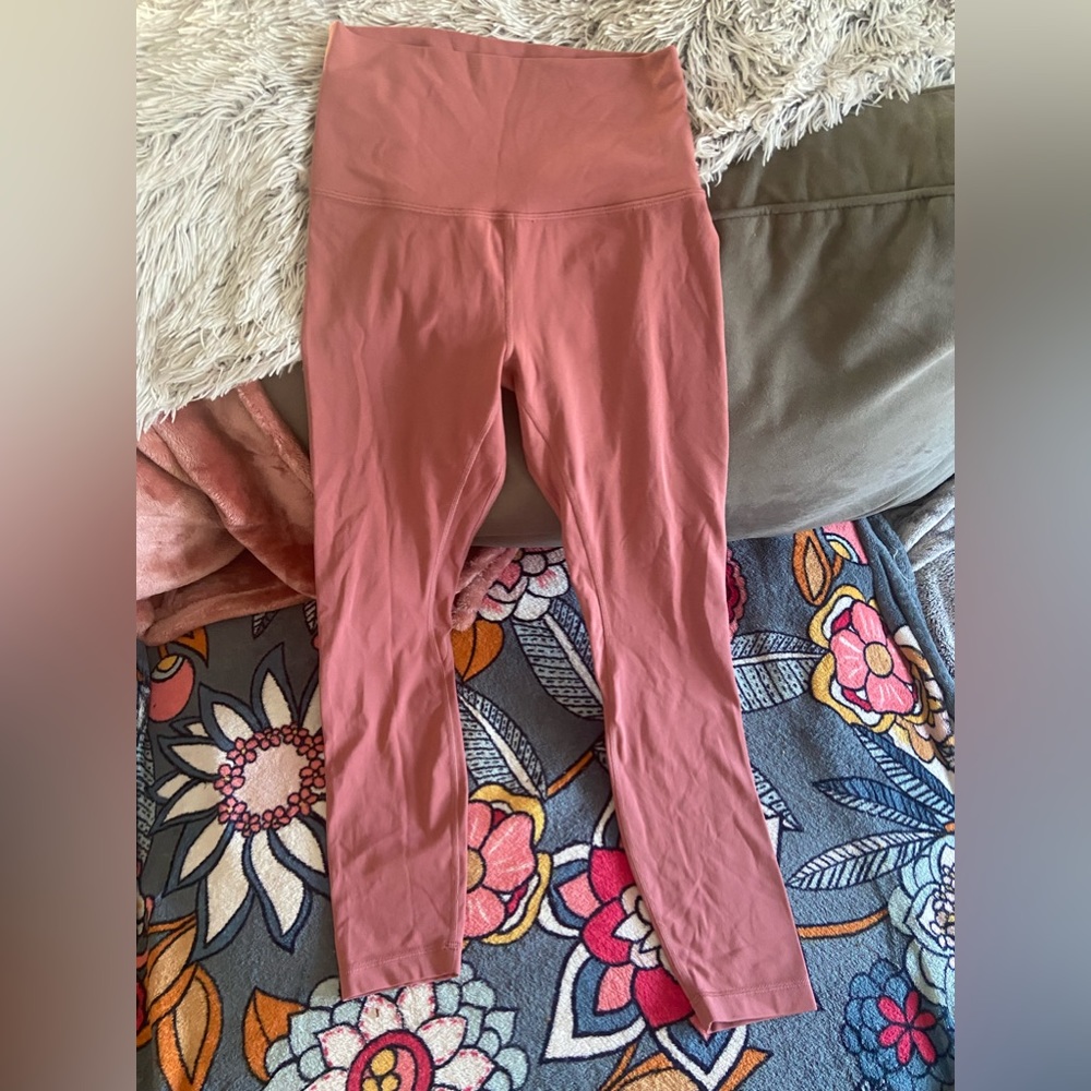 Lulu lemon leggings , light pink , size 4